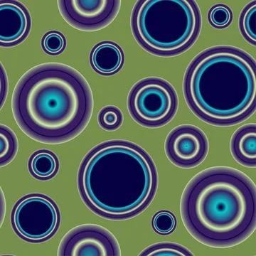 Abstract seamless pattern with colorful different size balls on olive Stock Illustration