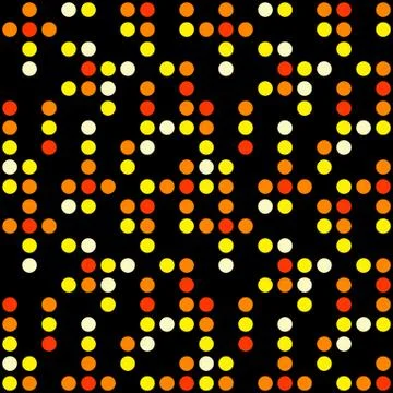 Abstract seamless pattern. Colorful dots over black background. Vector Illust Illustrazione stock