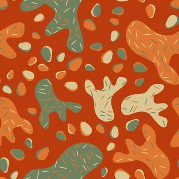 Abstract seamless pattern with colorful elements. Beautiful textile or paper  Stock Illustration