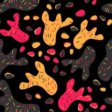 Abstract seamless pattern with colorful elements. Beautiful textile or paper  Stock Illustration