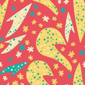 Abstract seamless pattern with colorful elements. Beautiful textile or paper  Stock Illustration