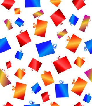 Abstract seamless pattern colorful Gift boxes icon vector background packagin Stock Illustration