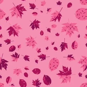 Abstract seamless pattern with colorful leaves. Beautiful textile or paper pr Stock Illustration