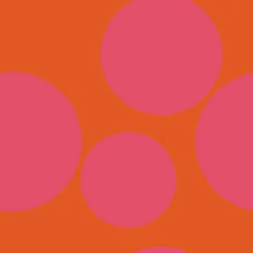 Abstract seamless pattern with colorful pink different balls on orange. Illustrazione stock