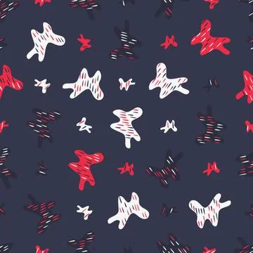 Abstract seamless pattern with colorful shapes. Beautiful textile or paper pr Stock Illustration