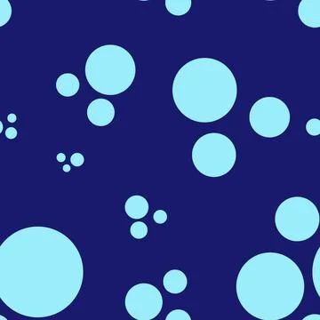 Abstract seamless pattern with colorful turquoise different balls on blue. Illustrazione stock