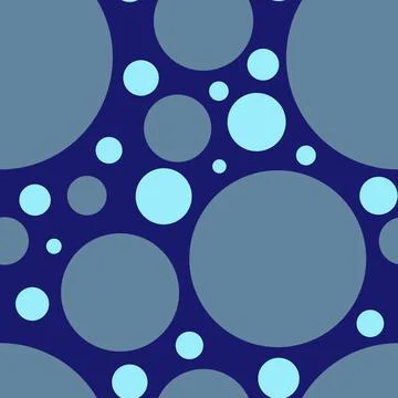 Abstract seamless pattern with colorful turquoise,gray balls on blue. Illustrazione stock