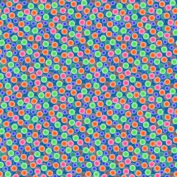 Abstract seamless pattern with colorful voluminous different balls on azure. Stock Illustration