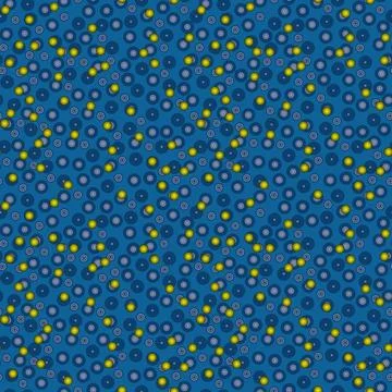 Abstract seamless pattern with colorful voluminous different balls on azure. Stock Illustration