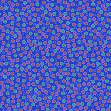 Abstract seamless pattern with colorful voluminous different balls on azure. Illustrazione stock