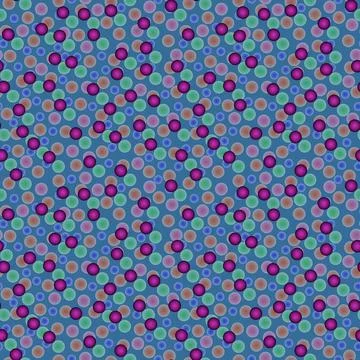 Abstract seamless pattern with colorful voluminous different balls on azure. Stock Illustration