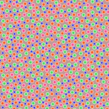 Abstract seamless pattern with colorful voluminous different balls on pink. Stock Illustration