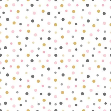 Abstract seamless pattern with coloured dots on white background Stock Illustration