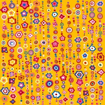 Abstract seamless pattern with colourful circles and dots Stock Illustration