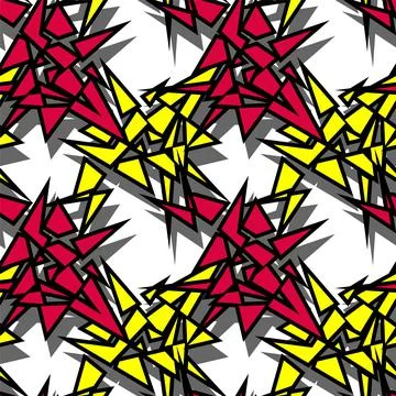 Abstract seamless pattern with curved chaotic geometry triangle elements イラスト素材