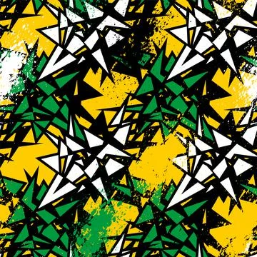 Abstract seamless pattern with curved chaotic geometry triangle elements Illustrazione stock