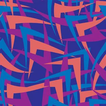 Abstract seamless pattern with curved geometry elements  Illustrazione stock