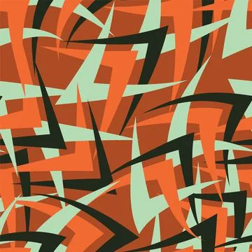 Abstract seamless pattern with curved geometry elements  Illustrazione stock