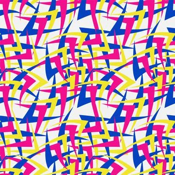 Abstract seamless pattern with curved geometry elements  Illustrazione stock