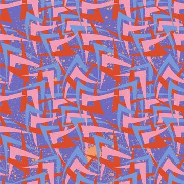 Abstract seamless pattern with curved geometry elements  イラスト素材