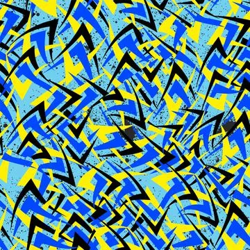 Abstract seamless pattern with curved geometry elements  Stock Illustration