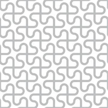 Abstract seamless pattern - curved gray lines on white background Stock Illustration