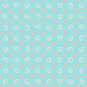Abstract seamless pattern with cute colored elements. Hand drawn simple desig Stock Illustration