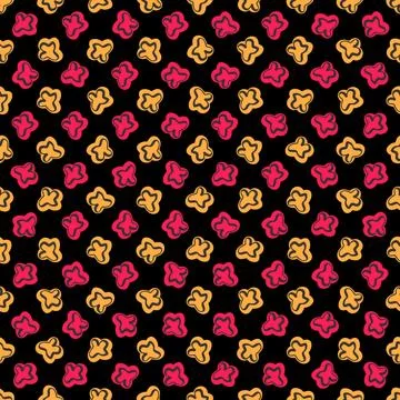 Abstract seamless pattern with cute colored elements. Hand drawn simple desig Stock Illustration