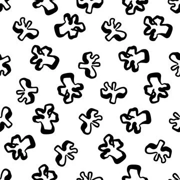 Abstract seamless pattern with cute hand drawn sketch of meadow flowers. Stock Illustration