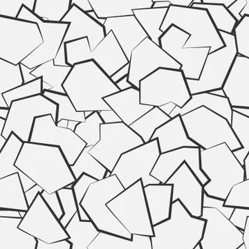 Abstract seamless pattern of dark broken lines on white background Stock Illustration