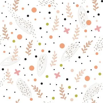 Abstract seamless pattern with decorative elements Stock Illustration