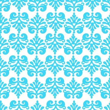 Abstract seamless pattern with decorative flowers vector blue Stock Illustration