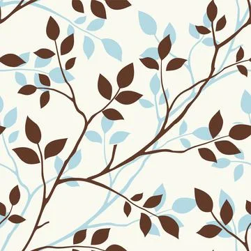 Abstract seamless pattern with decorative leaf silhouette. Stock Illustration