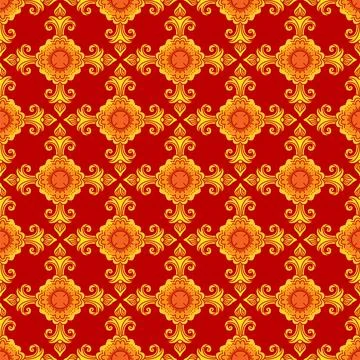 Abstract seamless pattern with decorative ornament red vector Illustrazione stock