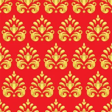 Abstract seamless pattern with decorative ornamental flower in Baroque, Rococ Stock Illustration