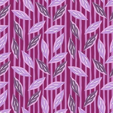 Abstract seamless pattern with decorative random simple foliage leaves orname Illustrazione stock