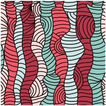 Abstract seamless pattern with decorative waves, design element Stock Illustration