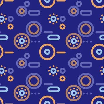 Abstract seamless pattern design with circular shapes Stock Illustration