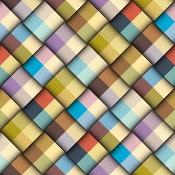 Abstract seamless pattern. Diagonal plaid pattern. Patchwork ribbons 3d patte 库存插图