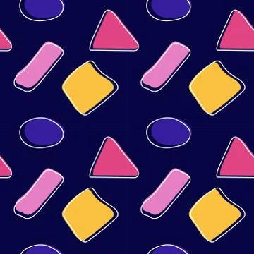 Abstract seamless pattern with different design elements. Modern stylish text 스톡 일러스트