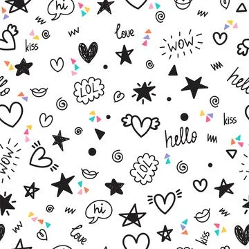 Abstract seamless pattern with different design elements. Modern stylish te.. イラスト素材