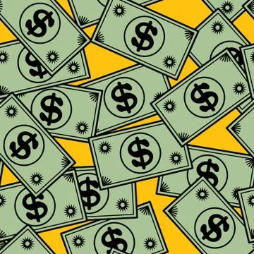 Abstract seamless pattern with dollar Stock Illustration