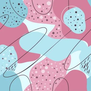 Abstract seamless pattern in doodle style. Hand drawn trendy background. Stock Illustration