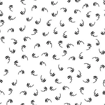 Abstract seamless pattern with doodles on white background. Simple abstract Stock Illustration