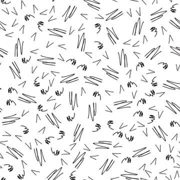 Abstract seamless pattern with doodles on white background. Simple abstract Stock Illustration