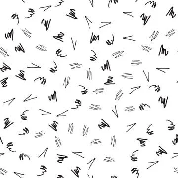 Abstract seamless pattern with doodles on white background. Simple abstract Stock Illustration