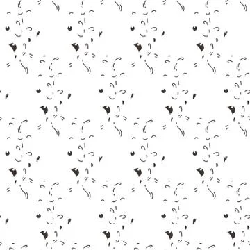 Abstract seamless pattern with dots, lines and emoji. Nice for prints, cards, Stock Illustration