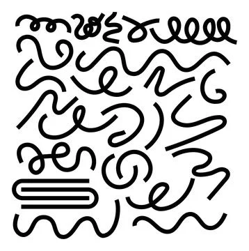 Abstract Seamless Pattern Featuring Black Lines on White Background Stock Illustration