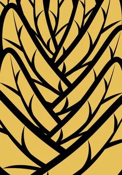 Abstract seamless pattern featuring bold black lines intertwined on a warm .. 스톡 일러스트