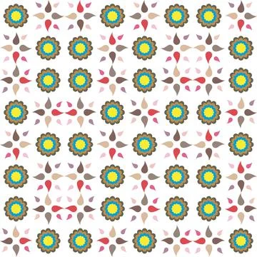 Abstract seamless pattern featuring repeating floral like motifs Stock Illustration
